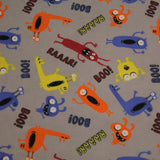 Funky Monsters - Brushed Cotton -44" Wide