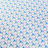 Premium Quality 100% Cotton Lawn 'Floral ' 60" Wide Baby Blue