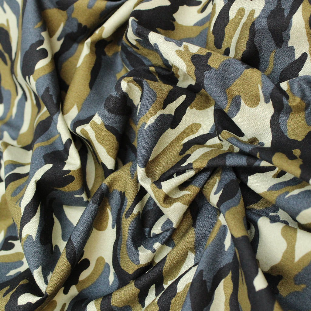 100% Cotton Poplin 'Camouflage' - 44" Wide