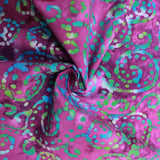 100% Cotton Batik Fabric - Swirls - 44" Wide Purple & Blue