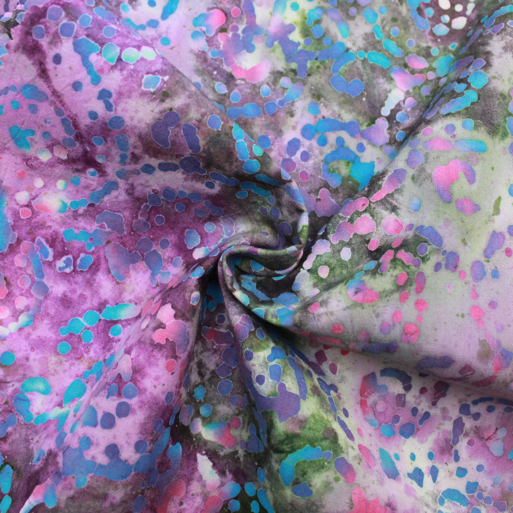 100% Cotton Batik Fabric - Swirls - 44" Wide Galaxy Pink