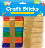 Wooden Craft Sticks- 120 Pack