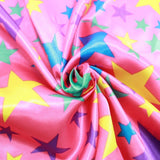 Stars Printed Polyester Satin Liquid Fabric Approx. 44" (112cm) Wide