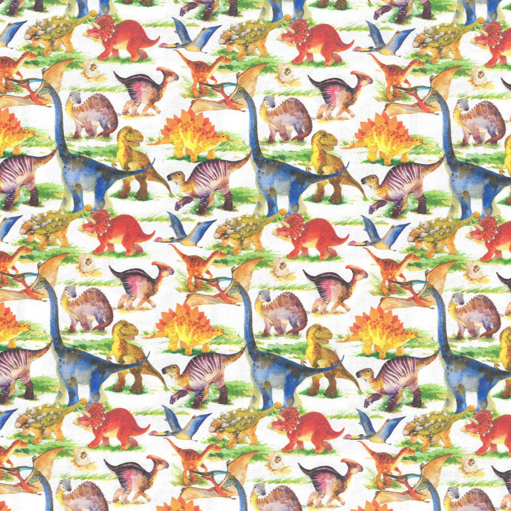 100% Quilting Cotton 'Watercolour Dinos' - 60" Wide