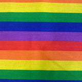 Small Stripes Pride Flag Printed Polycotton, 44" Wide