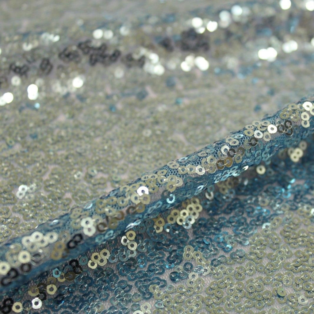 Sequins On Dress Net Blue