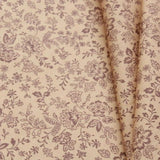 Brown Floral Leaves/Vines Print Pastels, 100% Premium Quilting Cotton Fabric, 44" Wide (111cm), 140GSM