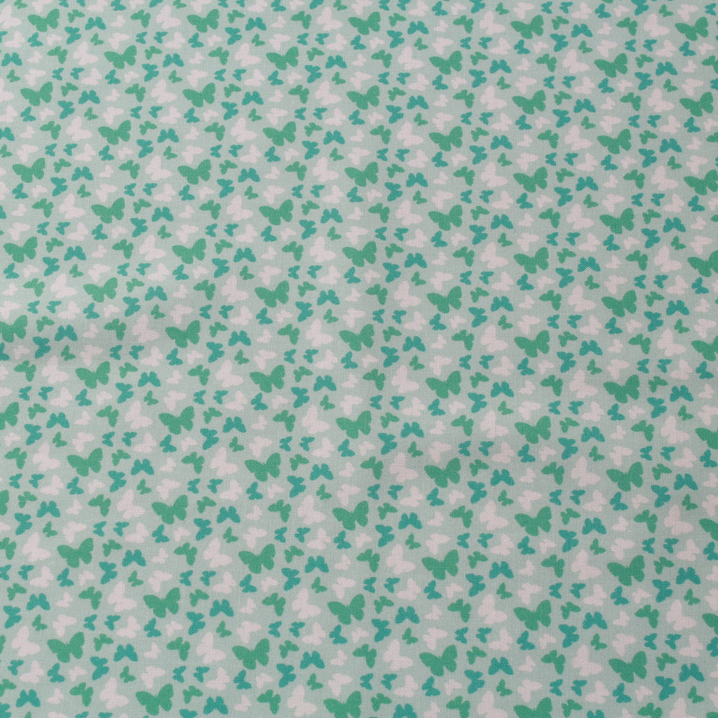 TFG Turquoise Quilting Cotton, Butterflies, Springtime Floral Collection FF400.2