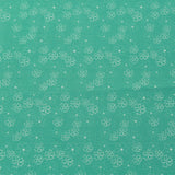 TFG Turquoise Quilting Cotton, White Floral, Springtime Floral Collection FF403.2
