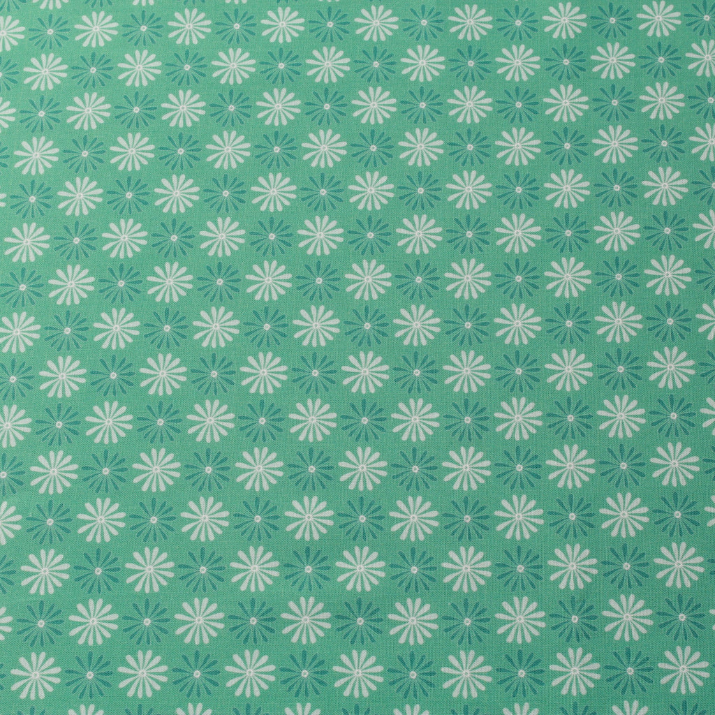TFG Turquoise Quilting Cotton, Small Floral, Springtime Floral Collection FF402.2