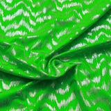 Metallic Print Lycra Green Shockwave