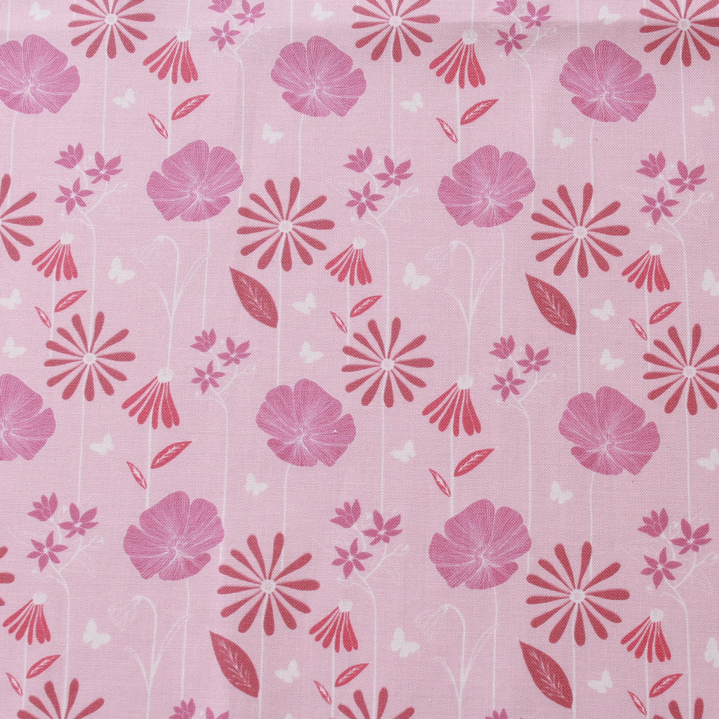TFG Pink Quilting Cotton, Large Floral, Springtime Floral Collection FF399.3