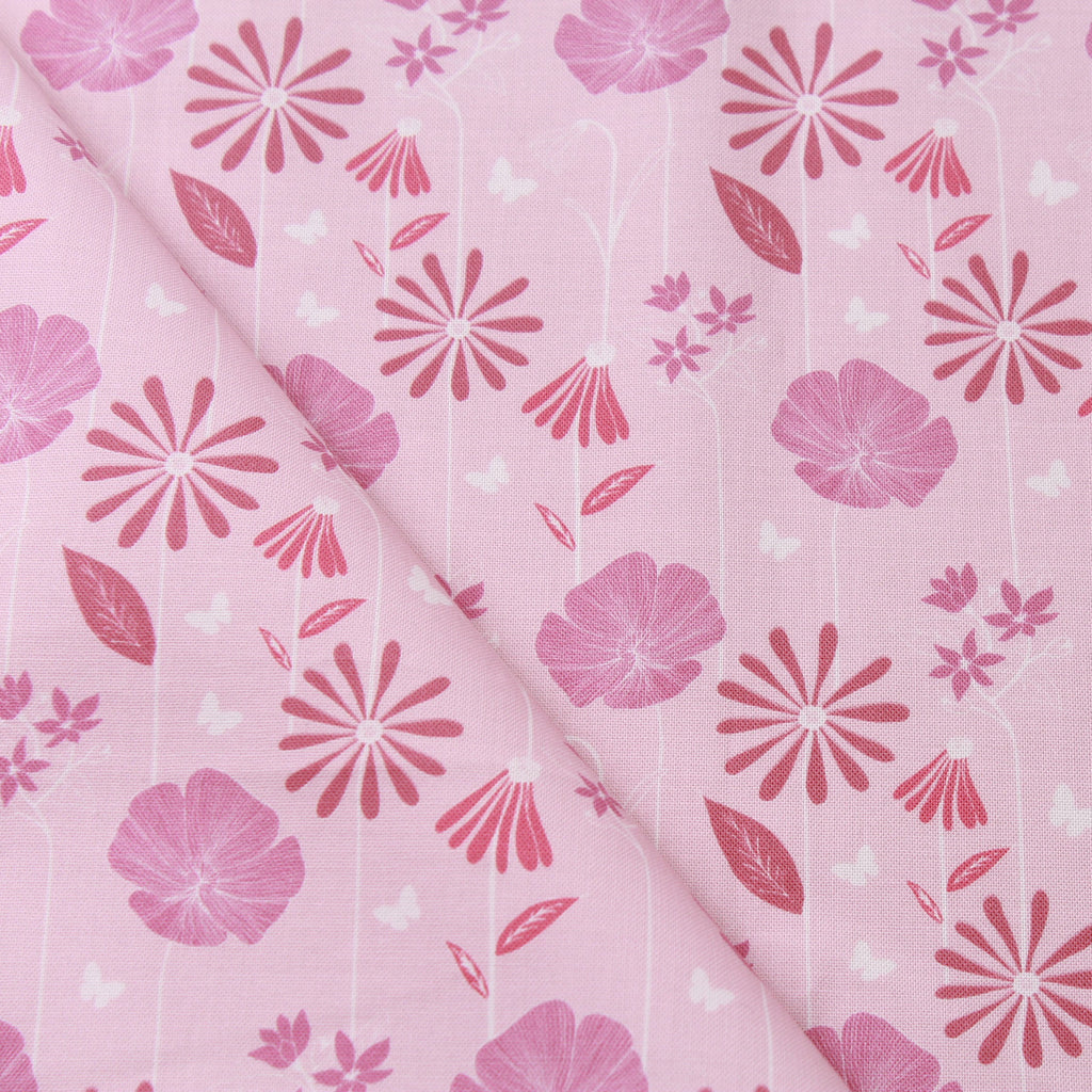 TFG Pink Quilting Cotton, Large Floral, Springtime Floral Collection FF399.3