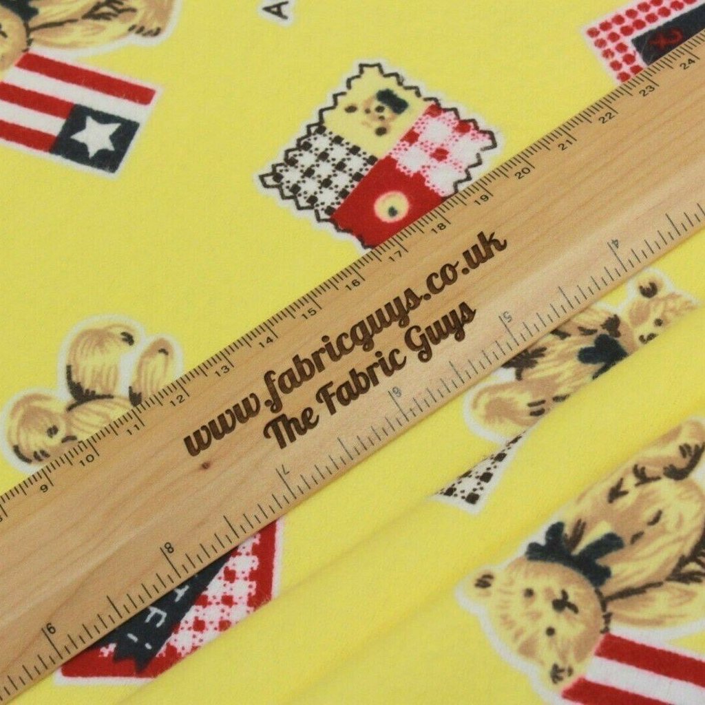 Patriotic Bears, Soft Print Brushed 100% Cotton, Approx. 42" (108cm) Wide