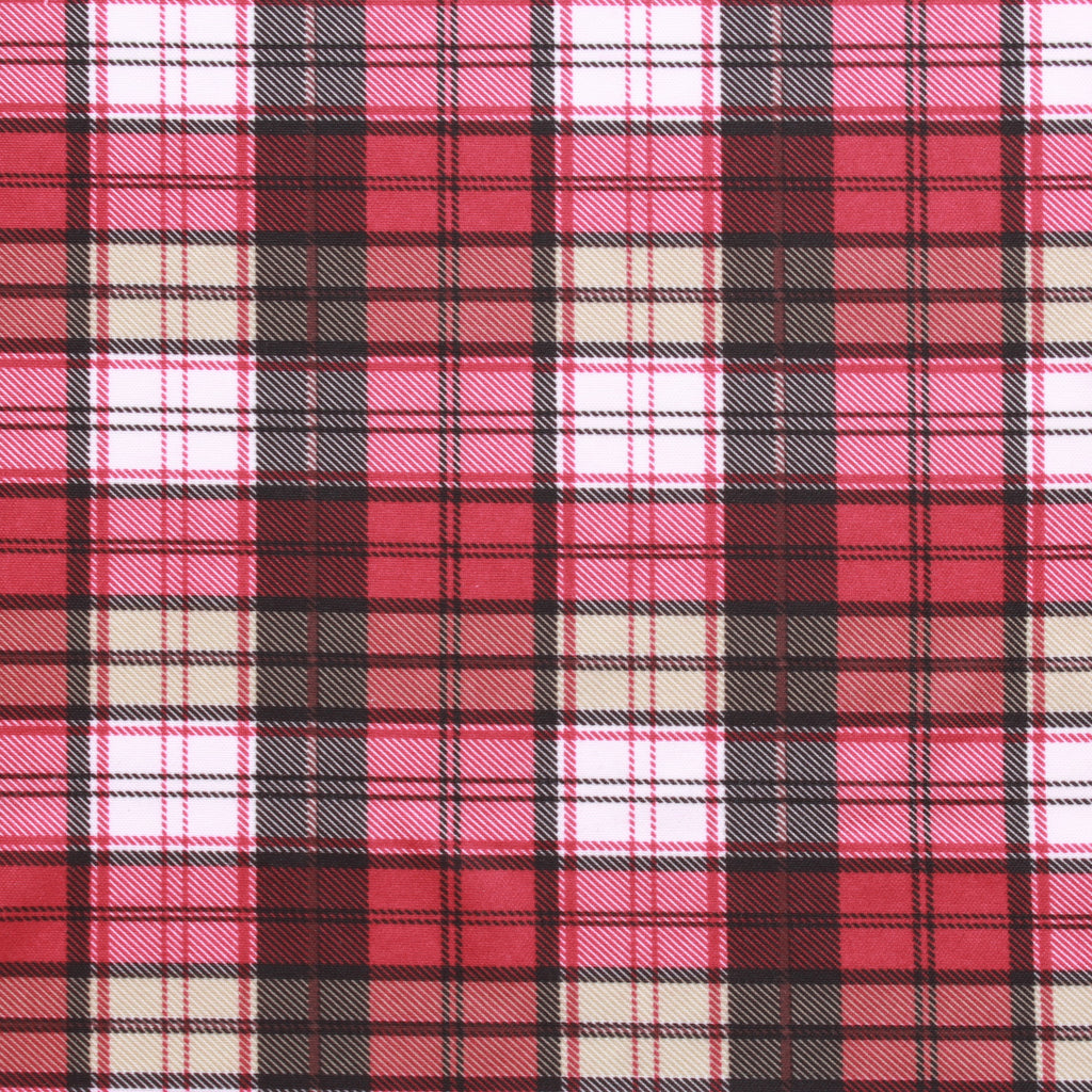 Red Tartan Print, Polyester Fabric, 60"