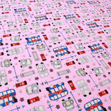 100% Cotton Poplin, A Day in the Capital - Pink
